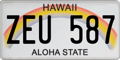 HI license plate ZEU587