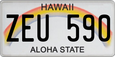 HI license plate ZEU590