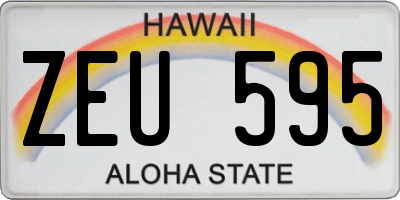 HI license plate ZEU595