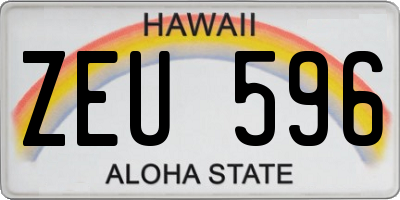 HI license plate ZEU596