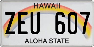 HI license plate ZEU607