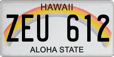 HI license plate ZEU612