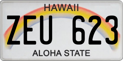 HI license plate ZEU623