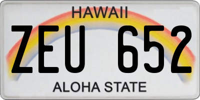 HI license plate ZEU652