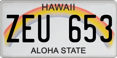 HI license plate ZEU653