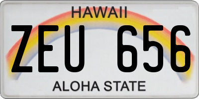 HI license plate ZEU656