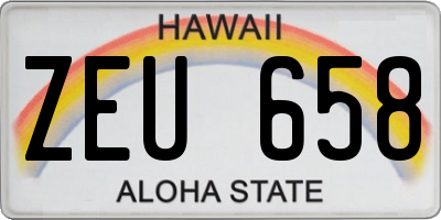 HI license plate ZEU658