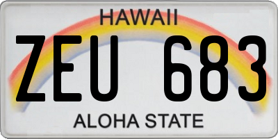 HI license plate ZEU683