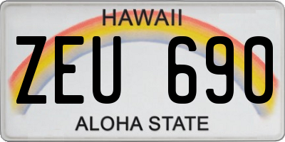 HI license plate ZEU690