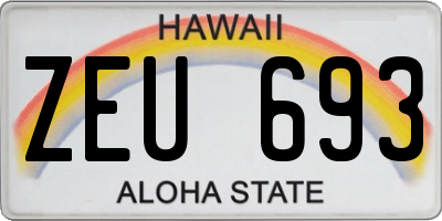 HI license plate ZEU693