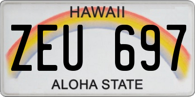 HI license plate ZEU697
