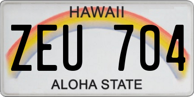 HI license plate ZEU704
