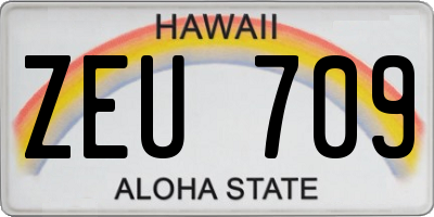 HI license plate ZEU709