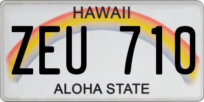 HI license plate ZEU710