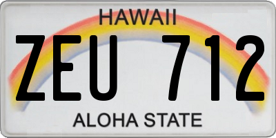 HI license plate ZEU712