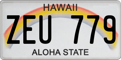 HI license plate ZEU779