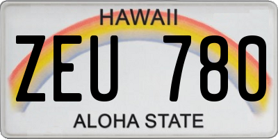 HI license plate ZEU780