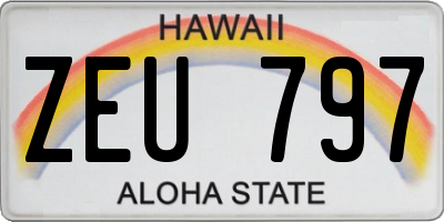 HI license plate ZEU797