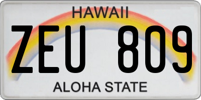 HI license plate ZEU809