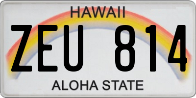 HI license plate ZEU814