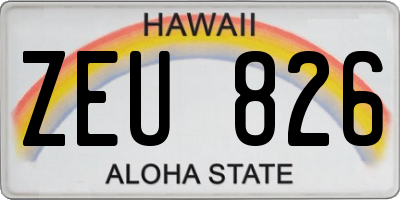 HI license plate ZEU826