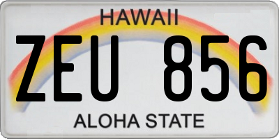 HI license plate ZEU856