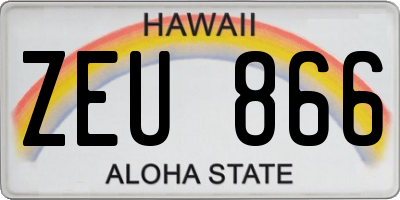 HI license plate ZEU866