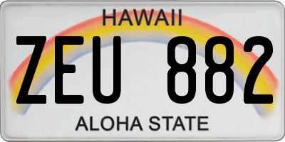 HI license plate ZEU882