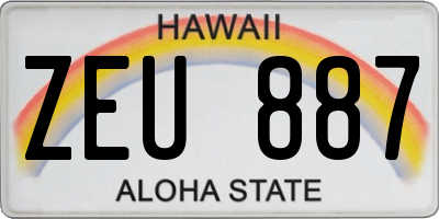 HI license plate ZEU887