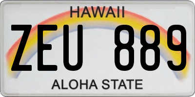 HI license plate ZEU889