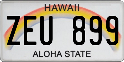 HI license plate ZEU899