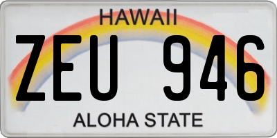 HI license plate ZEU946