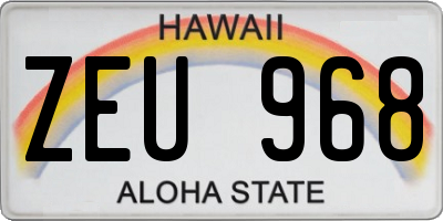 HI license plate ZEU968