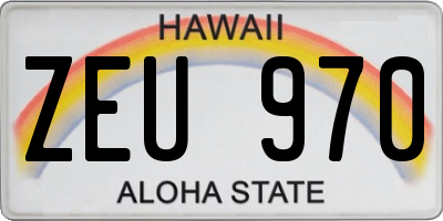 HI license plate ZEU970