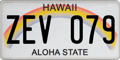 HI license plate ZEV079