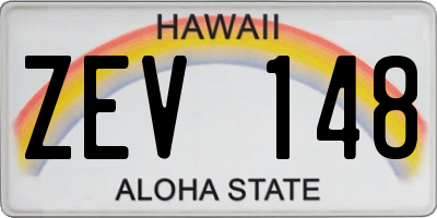 HI license plate ZEV148