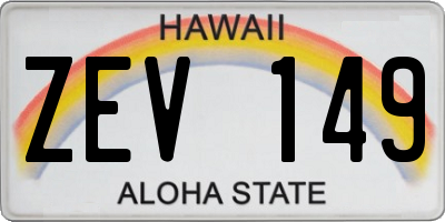 HI license plate ZEV149