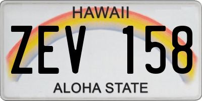 HI license plate ZEV158