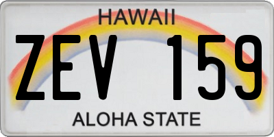 HI license plate ZEV159