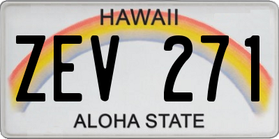 HI license plate ZEV271