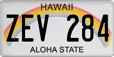 HI license plate ZEV284