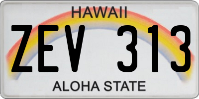 HI license plate ZEV313