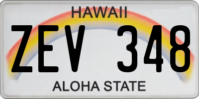 HI license plate ZEV348