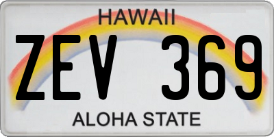 HI license plate ZEV369