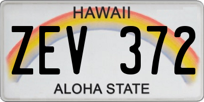 HI license plate ZEV372