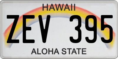 HI license plate ZEV395