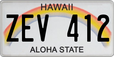 HI license plate ZEV412