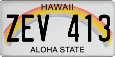 HI license plate ZEV413
