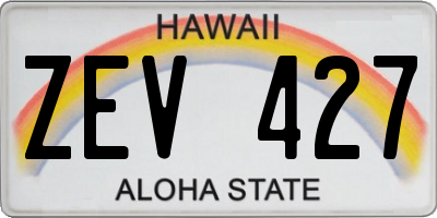 HI license plate ZEV427