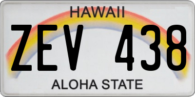 HI license plate ZEV438